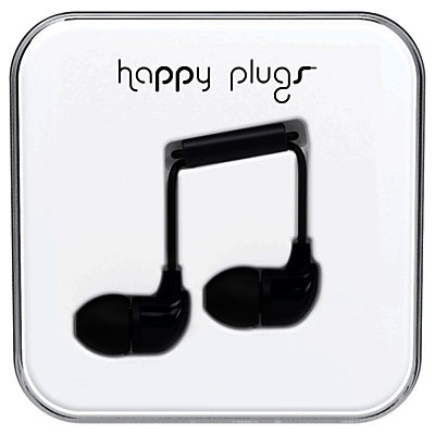 Happy Plugs In-Ear Headphones with Mic/Remote Black Happy Plugs In-Ear Headphones with Mic/Remote Black